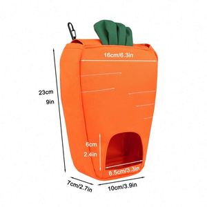 Sac de nourriture suspendu en forme de carotte pour lapin, cochon d'Inde, chinchilla, hamster, petits animaux, support pour herbe sèche, pochette d'alimentation - Product Image 3