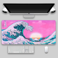 Grand tapis de souris carré en caoutchouc naturel à motif ondulé, logo personnalisé, surface lisse, antidérapant, taille XXL, pour le gaming, en stock