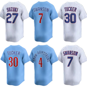 Camisetas de Béisbol de Chicago, Transpirables, Cosidas, 23 Sandberg, 7 Swanson, <span class=keywords><strong>4</strong></span> Crow, Armstrong, para <span class=keywords><strong>Hombre</strong></span> - Product Image 1