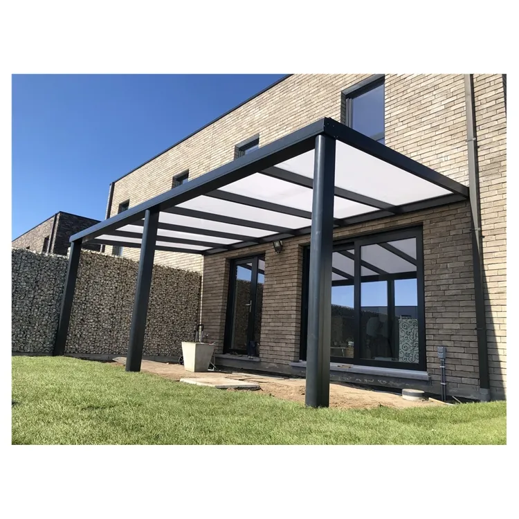 Top quality aluminum patio cover garden porch with glass roof