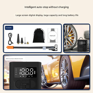 <span class=keywords><strong>Gonfleur</strong></span> <span class=keywords><strong>de</strong></span> pneus portable 6000 mAh, compresseur d'air 12 V sans fil pour voiture, moto et vélo - Product Image 4