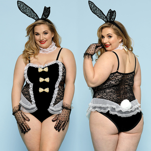 Kostum Ukuran <span class=keywords><strong>Plus</strong></span> Erotis Wanita Seksi untuk Wanita Dewasa Set Pakaian Dalam Kelinci Cosplay Kelinci Jumpsuit Lingerie - Product Image 1
