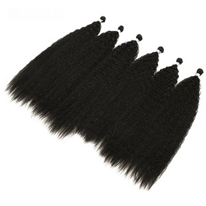 Extensions de cheveux synthétiques en fibres premium super douces et lisses, 26-28 pouces, bouclées crépues, ombrées blondes, en lots - Product Image 2