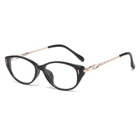 Lunettes œil-de-chat photochromiques décorées de strass, design punk transfrontalier sophistiqué, dégradé violet-gris, pour myopie