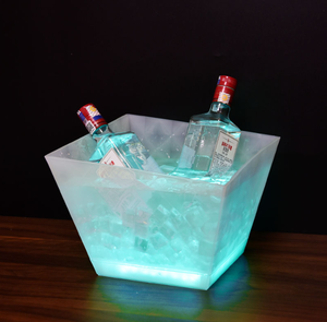 Bac à glace moderne pour <span class=keywords><strong>champagne</strong></span>, whisky et boissons, seau à glace en plastique avec lumière LED pour bar, fête, mariage - Product Image 1