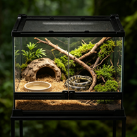 Terarium Reptil Hutan Hujan Dua Pintu, Dekorasi Taman Luar Ruangan, Tangki Vivarium Reptil