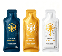 Pochettes d'emballage en forme de bouteille de haute qualité pour gel énergétique au miel, scellables à chaud, en plastique souple, pour la vente en gros