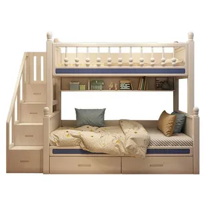 Children Kids Used Bunk Bed for Kids Chit Beds Babe Furniture Double Korean White Wood Box Style Packing Modern Bedroom Color