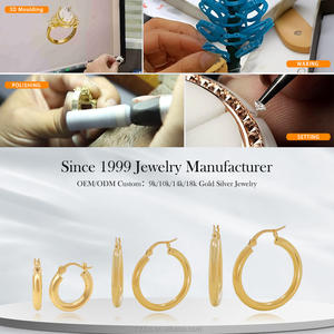 Aretes de Aro Huecos de Oro Macizo de <span class=keywords><strong>18K</strong></span> de Alta Calidad, Regalo de Boda de Moda, Joyería Fina de Oro para Mujer - Product Image 4