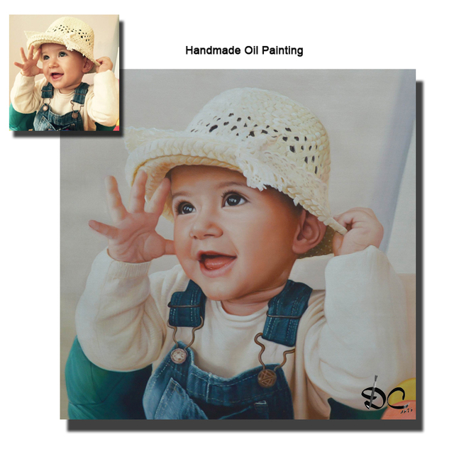 High Quality Custom Portrait Handmade Oil Painting From Digital Photo for Bedroom
