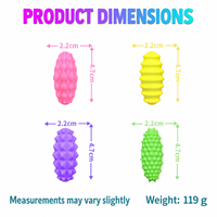 Balles sensorielles en silicone texturé magnétique, jouets anti-stress souples à presser en rose et violet pour le jeu tactile