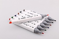 Ventes chaudes Marqueur permanent à double encre à base d'alcool 12/24/36/48 couleurs Forme carrée Oblique pour tableau blanc 10 mm Ensemble cadeau parfait