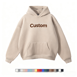 하이 퀄리티 남여 공용 대형 풀오버 후드 100% 면 헤비급 320g 니트 패브릭 사용자 정의 다시 로고 캐주얼 패션 - Product Image 4