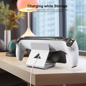 Supporto Base Compatibile per Console Portatile <span class=keywords><strong>Portal</strong></span>, Supporto Antiscivolo in Metallo Bianco e Nero, Garanzia <span class=keywords><strong>1</strong></span> Anno - Product Image 5