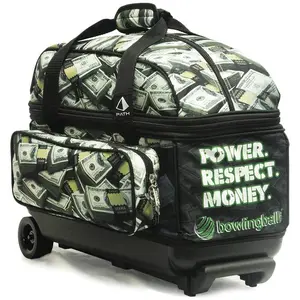 Бесплатный образец, 2 сумки для боулинга с колесами, роликовая сумка для боулинга, тройная роликовая Сумка для боулинга с несколькими карманами