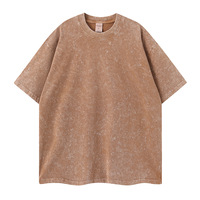 T-shirt en coton tricoté 260G, style streetwear vintage délavé, effet flocon de neige, collection Summer Acid High Street