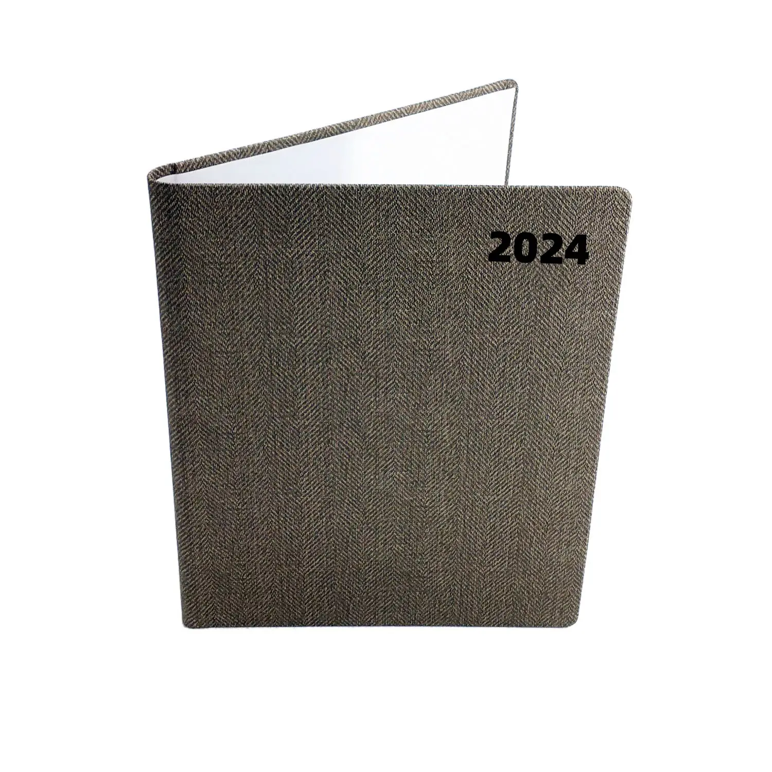 Stampa personalizzata all'ingrosso nascondi filo copertina in carta morbida taccuino settimanale mensile Planner lino PU Sprial Notebook datato Planner