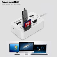 Lector de Tarjetas HUB de Aleación de Aluminio OTG Todo en Uno Universal SD/TF/MS USB 3.0 de Alta Velocidad con Divisor para Cámara en Stock