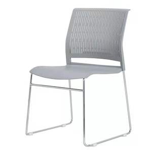 Silla de Oficina Negra de Estilo Moderno para Visitantes, Muebles de Trabajo, Asientos para Conferencias con Reposabrazos Fijos - Product Image 3