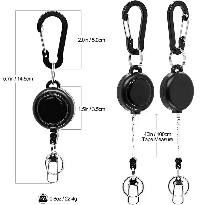 Double-scale tape measuring fly fishing zinger