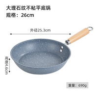 Poêle à frire antiadhésive de revêtement de granit en métal de durabilité commerciale poêle à oeufs frits antiadhésive avec poignée sans PFOA PFAS