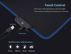 <span class=keywords><strong>Tapis</strong></span> de <span class=keywords><strong>souris</strong></span> RGB Extra 2.0, Hub USB plus fonctions, pour le travail et les jeux vidéo, <span class=keywords><strong>led</strong></span> - Product Image 2