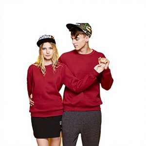 Sweat-shirt unisexe en polycoton épais à col rond, couleur unie, coupe décontractée, pull à manches longues - Product Image 1