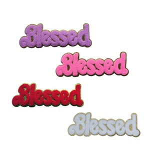 New Big Size <strong>Iron</strong> <strong>on</strong> Gold <strong>Edge</strong> Jesus Embroidery Chenille Patch Blessed Embroidered Christian Chenille Patch for Clothing Bag - Product Image 1