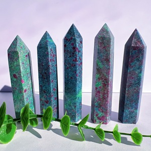 Torre de Cristal de Piedra Natural Pulida de Estilo Bohemio con Rubí en Punta de Cianita para Decoración del Hogar Única y Regalos Navideños - Product Image 6