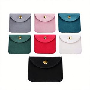10*10cm Double Velvet <b>Thick</b> Shock Resistance Jewelry Pouch Heat Transfer Printing Snap Button Gemstone Necklaces - Product Image 1