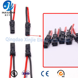 UL 인증 맞춤형 2핀 고전압 와이어 하네스, 산업 및 자동차용 검정 커넥터가 있는 적색/흑색 전원 배선 - Product Image 3