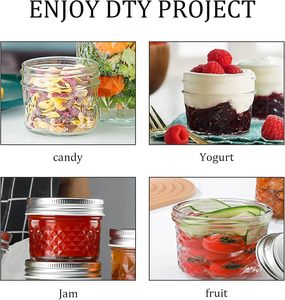 ขวดโหลเมสันใสขนาด120มล. 4ออนซ์พร้อมฝาโลหะสำหรับใส่แยมน้ำผึ้งสำหรับใส่อาหารเด็ก - Product Image 4