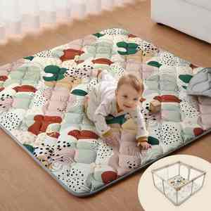 Tapis de jeu pour parc pour bébé, épaissi, doux, 50x50, avec fond antidérapant, pliable et lavable en machine, pour bébés et tout-petits - Product Image 2