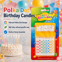 Lilin Ulang Tahun Grosir Lilin Panjang Berwarna Lilin Pelangi Polka Dot untuk Dekorasi Kue Perlengkapan Pesta Anak