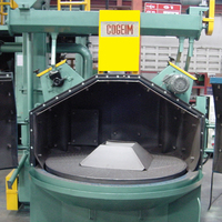 Machine de sablage rotative à billes d'acier avec moteur, contrôle PLC, système de dépoussiérage et table rotative, facile à utiliser