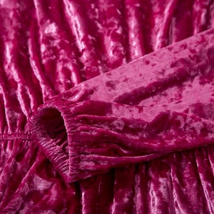 Abiti personalizzati all'ingrosso da donna girocollo manica lunga con scollo a V in <span class=keywords><strong>velluto</strong></span> di media lunghezza abiti Casual da donna - Product Image 3