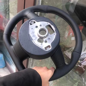 Volante Deportivo de Cuero para Automóvil, Totalmente Perforado, con Base Plana, para Audi A3 A4 A5 S4 S5 Q3 Q5 Q7 2012-2025 - Product Image 2