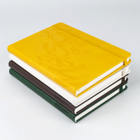 Bloc-notes de journal à couverture rigide en cuir PU A5 avec logo de gaufrage en relief et service d'impression de cahier de journal d'affaires à bande élastique