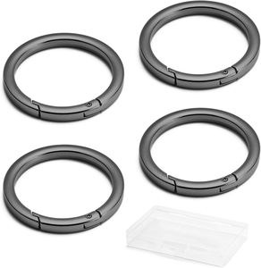 DEVPSISR Pcs Flat Trigger Spring O <b>Rings</b> Metal Keychain <b>Ring</b> Round Carabiner <b>Clips</b> For Keyrings Buckle Bags Purses Purses - Product Image 3