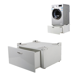 Base de <span class=keywords><strong>Lavadora</strong></span> Elevada de Acero, Mueble de Almacenamiento para Lavandería, Color Blanco, con Cajón de Almacenamiento - Product Image 1