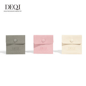 カスタムロゴサイズマイクロファイバージュエリーバッグ両面フリーススナップボタンクロスフラップフランネルバッグジュエリー封筒包装ポーチ - Product Image 6