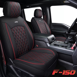 Housses de siège en cuir pleine couverture compatibles avec Ford F-150 Raptor LTD, protections de siège rembourrées imperméables et résistantes - Product Image 2