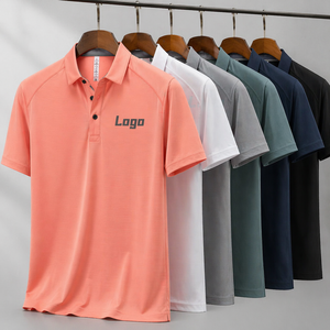 เสื้อโปโลกอล์ฟผู้ชายสีพื้นเรียบ แขนสั้น แห้งเร็ว ระบายอากาศได้ดี สำหรับเล่นกีฬา  พร้อมปักโลโก้ตามสั่ง - Product Image 1