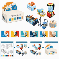Set de Bloques de Construcción de Electrodomésticos para el Hogar con Tostadora, Licuadora y Aspiradora, Juguetes Creativos para Niños para Exhibir y Jugar