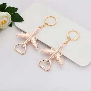 Creative Party Small Gift Vintage Keychain Bottle Opener Zinc Alloy 3D Aircraft Keychain