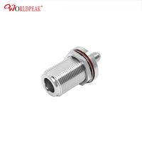 Adaptateur coaxial N vers SMA 50 ohms, connecteur RF coaxial N femelle scellé pour panneau avec écrous vers SMA femelle, en stock