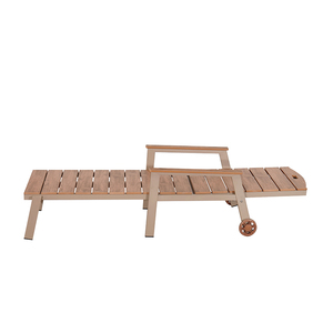 Chaises longues <span class=keywords><strong>de</strong></span> luxe en aluminium pour piscine extérieure meubles <span class=keywords><strong>de</strong></span> <span class=keywords><strong>jardin</strong></span> plage <span class=keywords><strong>plastique</strong></span> bois chaise longue avec roues - Product Image 4