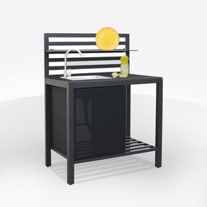 ELEMENTO DE COCINA PARA EXTERIOR CON FREGADERO 90X60 H.126 CM NEGRO - Product Image 1