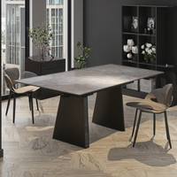 Meubles de salle à manger modernes et luxueux sur mesure, pieds en métal, verre trempé, céramique, pliable, utilisation hôtelière, design multifonctionnel