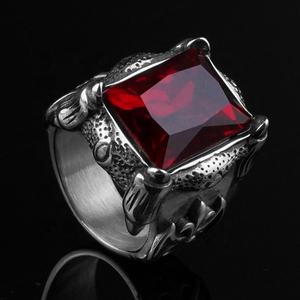 Anillos de Piedras Grandes con Diseños de Rubíes para Hombre y Mujer, Joyería de Acero Inoxidable, Fabricación al por Mayor - Product Image 4